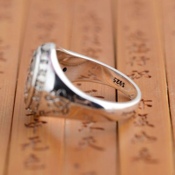 real solid 925 sterling silver jewelry vintage buddha six words' mantra rings for women and men bijouterie fine q1218, Golden;silver
real solid 925 sterling silver jewelry vintage buddha six words' mantra rings for women and men bijouterie fine q1218, Golden;silver