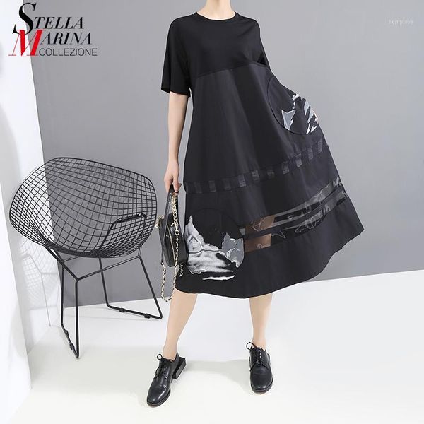 * new 2020 korean style women summer black printed dress short-sleeve o neck mesh join ladies midi casual wear dress robe 61261, Black;gray
* new 2020 korean style women summer black printed dress short-sleeve o neck mesh join ladies midi casual wear dress robe 61261, Black;gray