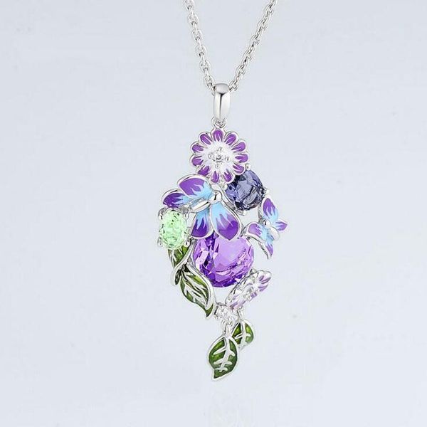 pendant necklaces trendy design silver color purple enamel zircon double flower choker necklace for women hyperbole party gift jewelry
pendant necklaces trendy design silver color purple enamel zircon double flower choker necklace for women hyperbole party gift jewelry