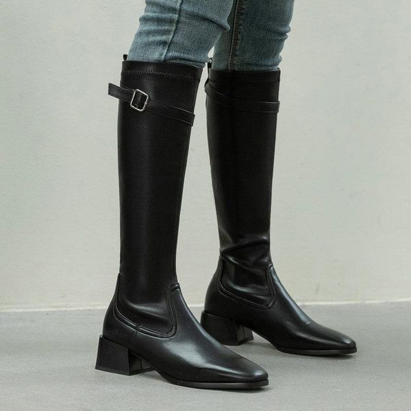 sianie tianie 2020 chunky med heels woman's winter autumn shoes cool punk buckle strap knee high riding boots big size 46 47 48, Black
sianie tianie 2020 chunky med heels woman's winter autumn shoes cool punk buckle strap knee high riding boots big size 46 47 48, Black