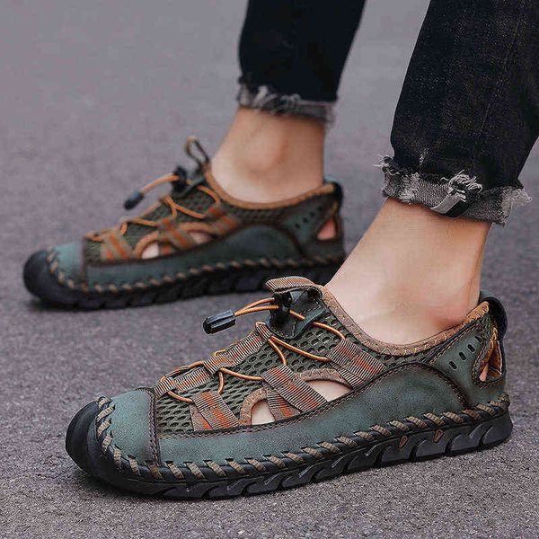 sandals summer men's leather breathable soft beach slides handmade roman platform outdoor slippers 220302, Black
sandals summer men's leather breathable soft beach slides handmade roman platform outdoor slippers 220302, Black