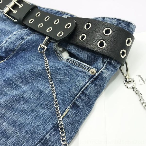 zij9e new aggressive fashion double row round hole corns belt hanging denim chain corn denim skirt skirt men and women's cowboy dress z, Black;brown 
zij9e new aggressive fashion double row round hole corns belt hanging denim chain corn denim skirt skirt men and women's cowboy dress z, Black;brown
