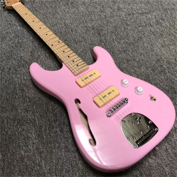 sandalwood tuning fork, hollow, pink, perforated f, red, new in 2021, custom factory, with pickup, p90 guitars guitarra
sandalwood tuning fork, hollow, pink, perforated f, red, new in 2021, custom factory, with pickup, p90 guitars guitarra