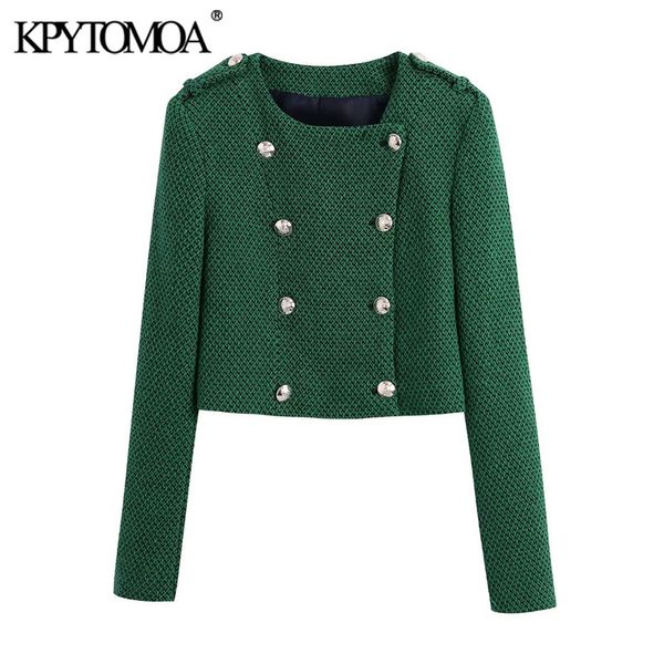 kpytomoa women fashion metal buttons tweed cropped jacket coat vintage o neck long sleeve female outerwear chic 220217, Black;brown
kpytomoa women fashion metal buttons tweed cropped jacket coat vintage o neck long sleeve female outerwear chic 220217, Black;brown