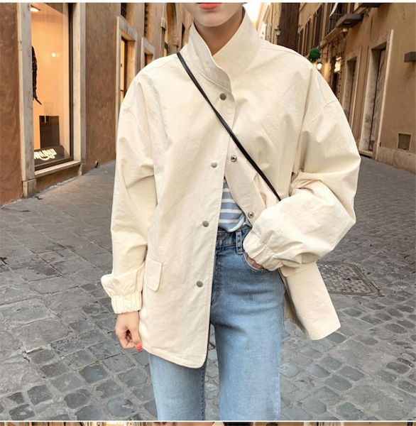 casual streetwear bomber jacket women korean single breasted long sleeve autumn coat outwear, Black;brown
casual streetwear bomber jacket women korean single breasted long sleeve autumn coat outwear, Black;brown