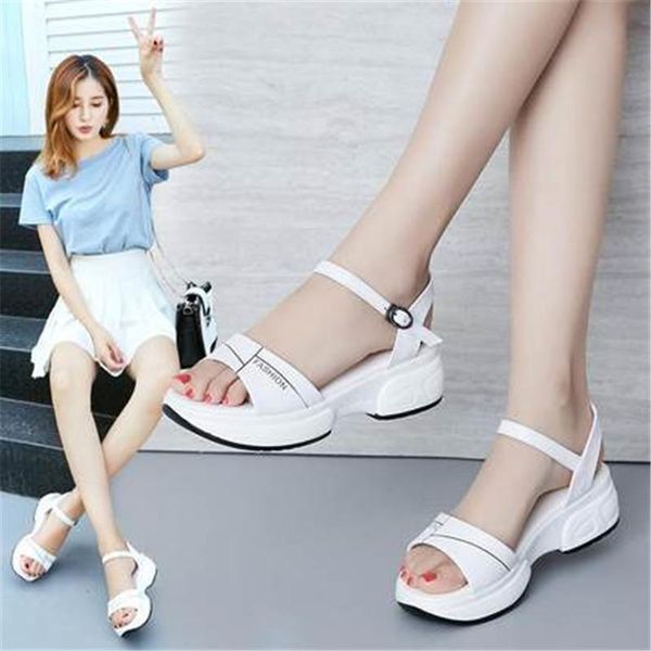 2020 women sandals summer style slope heel thick bottom one word belt comfortable antiskid leisure students shoes woman sandals, Black
2020 women sandals summer style slope heel thick bottom one word belt comfortable antiskid leisure students shoes woman sandals, Black