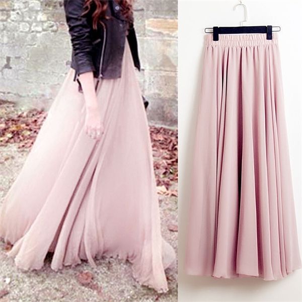2020 bohemia long skirts women stretch high waist solid chiffon a-line casual pleated maxi skirt faldas saias streetwear c1111, Black
2020 bohemia long skirts women stretch high waist solid chiffon a-line casual pleated maxi skirt faldas saias streetwear c1111, Black