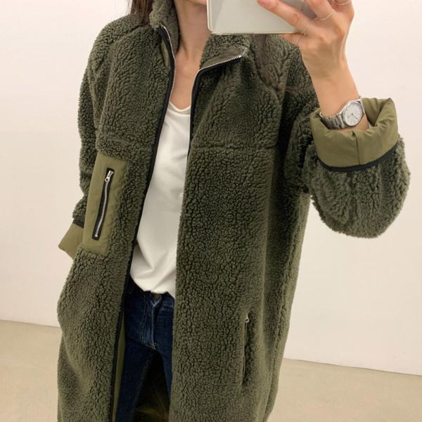women's fur & faux thick long coat women winter warm loose plush soft fluffy outerwear sleeve female overcoats plus size#j31, Black
women's fur & faux thick long coat women winter warm loose plush soft fluffy outerwear sleeve female overcoats plus size#j31, Black