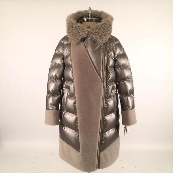 women winter coat parka jacket new filler graphene cloud fiber with sheep fur collar combined hooded quality material gy1-4361m1, Black
women winter coat parka jacket new filler graphene cloud fiber with sheep fur collar combined hooded quality material gy1-4361m1, Black