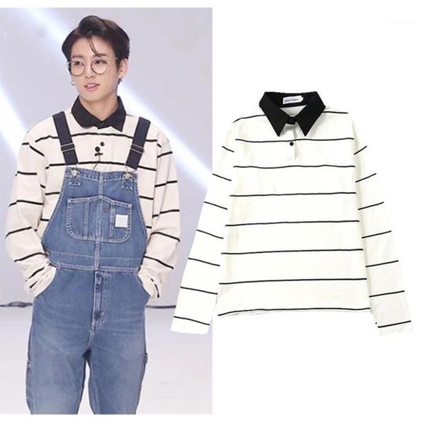 kpop bangtan boys jungkook v same section shirt korean students loose boyfriend ulzzang stripped long sleeve suit1, Black
kpop bangtan boys jungkook v same section shirt korean students loose boyfriend ulzzang stripped long sleeve suit1, Black