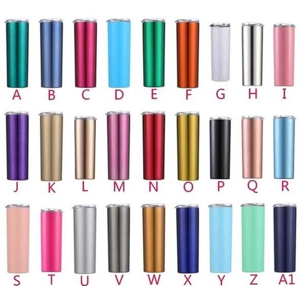 20oz stainless steel skinny slim tumbler straight cup vacuum insulated beer coffee mugs with lid 27colors 
20oz stainless steel skinny slim tumbler straight cup vacuum insulated beer coffee mugs with lid 27colors