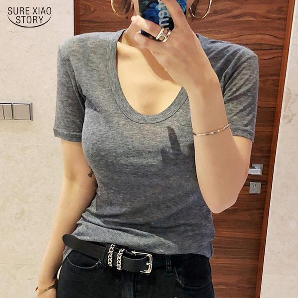 summer slim thin blouse women cotton elastic basic female casual short sleeve see through clothes 9269 50, White
summer slim thin blouse women cotton elastic basic female casual short sleeve see through clothes 9269 50, White