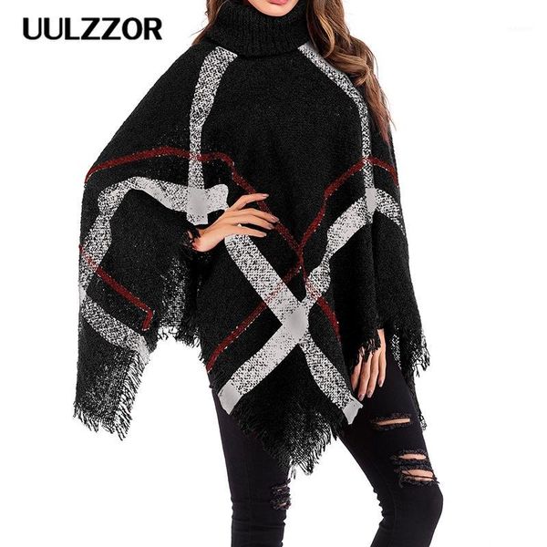 uulzzor women sweater cloak plaid tassel cloak autumn winter turtleneck batwing sleeve coat pullover knitted cotton1, Black
uulzzor women sweater cloak plaid tassel cloak autumn winter turtleneck batwing sleeve coat pullover knitted cotton1, Black