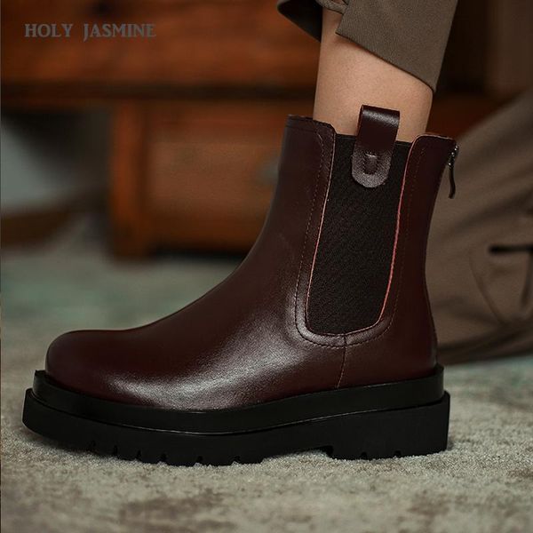 genuine leather martin boots autumn winter thick bottom sponge cake bottom woman boots slip-on flat with shoes high (5cm-8cm, Black
genuine leather martin boots autumn winter thick bottom sponge cake bottom woman boots slip-on flat with shoes high (5cm-8cm, Black