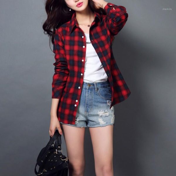 retro style plaid shirt women loose casual single-breasted blouse office ladies lapel long sleeve slim cardigan1, White
retro style plaid shirt women loose casual single-breasted blouse office ladies lapel long sleeve slim cardigan1, White