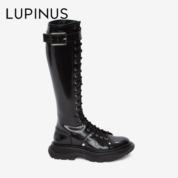 boots lupinus british style locomotive thick heel black lace-up riding round toe knee high
boots lupinus british style locomotive thick heel black lace-up riding round toe knee high