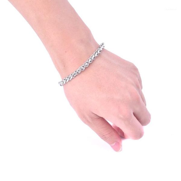 men's stainless steel silver chain link bracelet wristband bangle jewelry punk1, Black
men's stainless steel silver chain link bracelet wristband bangle jewelry punk1, Black
