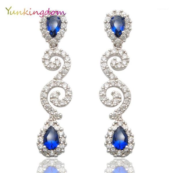 yunkingdom fashion brand earrings dark blue crystal gold color trendy water drop earrings for women m01631, Silver
yunkingdom fashion brand earrings dark blue crystal gold color trendy water drop earrings for women m01631, Silver