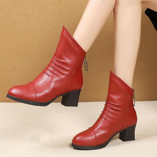 boots women folds ankle ladies pointed toe square heels zippers platform elegant office short boot female spring fashion, Black
boots women folds ankle ladies pointed toe square heels zippers platform elegant office short boot female spring fashion, Black