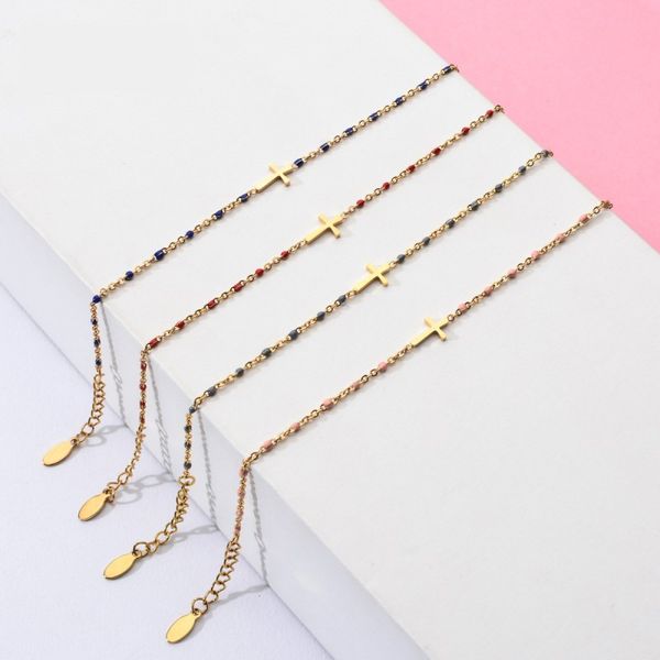 new fashion gold plating cross charm stainless steel chain bracelet america europe popular jewelry, Golden;silver
new fashion gold plating cross charm stainless steel chain bracelet america europe popular jewelry, Golden;silver