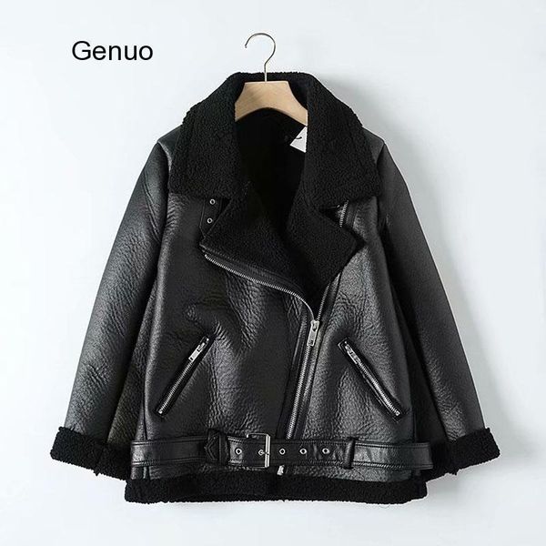 women's jackets fur long sleeved loose belt warm jacket lamb wool winter thickened locomotive lapel female coat beige black chic pu, Black;brown
women's jackets fur long sleeved loose belt warm jacket lamb wool winter thickened locomotive lapel female coat beige black chic pu, Black;brown