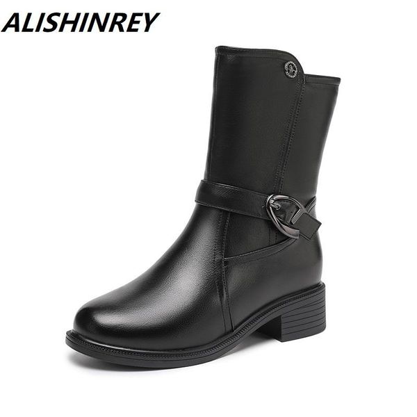 boots alishinrey winter women's warm genuine leather snow female rubber soles mid-calf fashion high heels shoes woman, Black
boots alishinrey winter women's warm genuine leather snow female rubber soles mid-calf fashion high heels shoes woman, Black