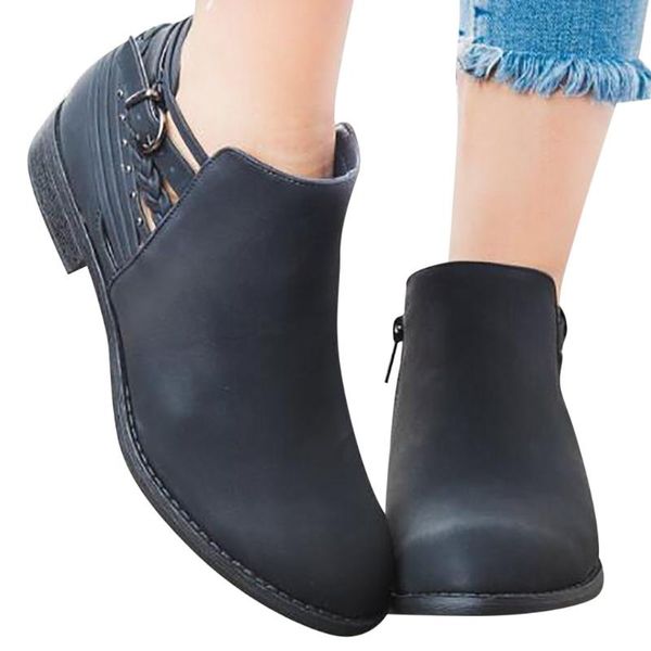 fashion retro womens comfortable low-heele zipper non-slip roman shoe short boot zapatos de mujer botas mujer invierno 2020, Black
fashion retro womens comfortable low-heele zipper non-slip roman shoe short boot zapatos de mujer botas mujer invierno 2020, Black
