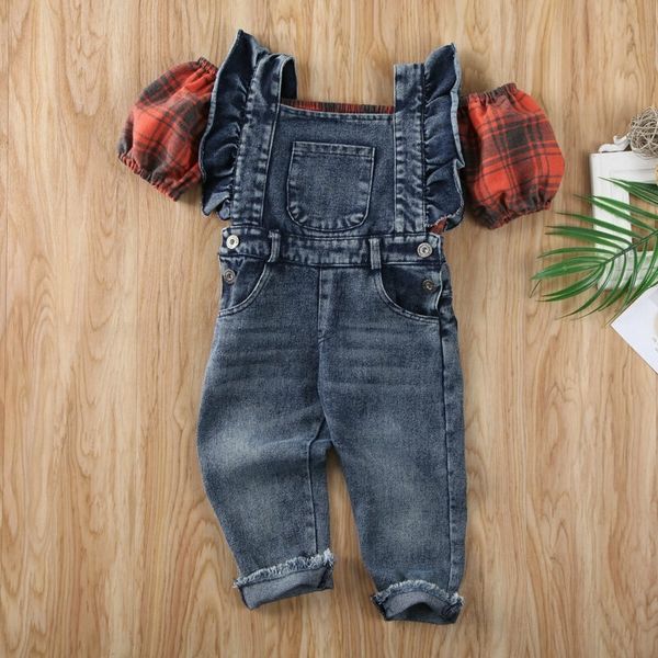 citgeett summer baby girl kids balloon sleeve off shoulder jeans suspender denim pants clothes set y200901, White
citgeett summer baby girl kids balloon sleeve off shoulder jeans suspender denim pants clothes set y200901, White