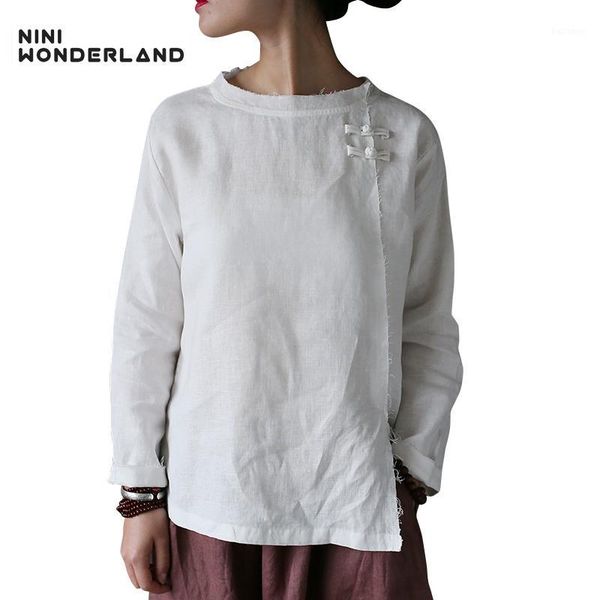 nini wonderland new arrival 2018 spring white linen casual shirt long sleeved vintage blouse women torn edges large size 1
nini wonderland new arrival 2018 spring white linen casual shirt long sleeved vintage blouse women torn edges large size 1