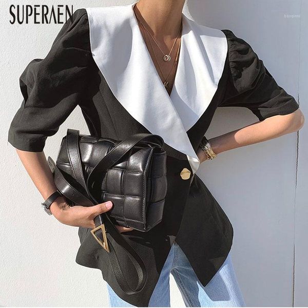 superaen korean style suit jackets women cotton wild fashion lapel puff sleeve ladies jackets summer new 2020 temperament 1, Black;brown
superaen korean style suit jackets women cotton wild fashion lapel puff sleeve ladies jackets summer new 2020 temperament 1, Black;brown