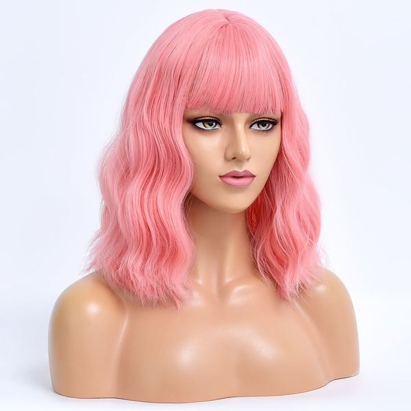 costume accessories short pink cosplay wave colored hair synthetic wig for white women with bangs natural daily female heat resistant fiber, Silver
costume accessories short pink cosplay wave colored hair synthetic wig for white women with bangs natural daily female heat resistant fiber, Silver