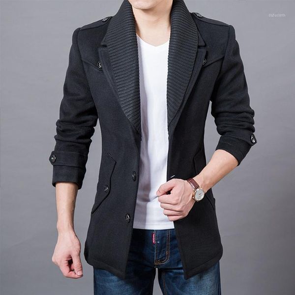 fall / winter 2020 men's windbreaker mid-length trench coat korean slim woolen coat british overcoat windcheater wind-jacket1, Black 
fall / winter 2020 men's windbreaker mid-length trench coat korean slim woolen coat british overcoat windcheater wind-jacket1, Black