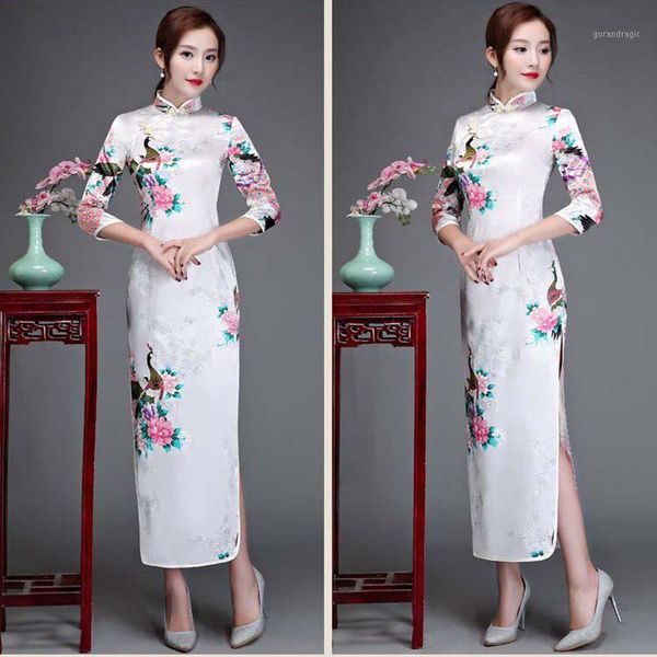 cheongsam modern wedding cheongsam new silk rayon banquet white dress lady chinese style printing peacock flower1, Red
cheongsam modern wedding cheongsam new silk rayon banquet white dress lady chinese style printing peacock flower1, Red