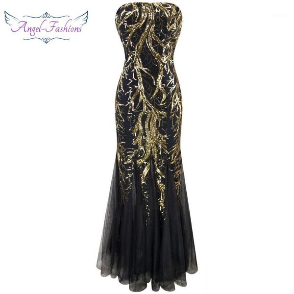 angel-fashions strapless golden branch sequined mermaid full length evening dress 1011, White;black
angel-fashions strapless golden branch sequined mermaid full length evening dress 1011, White;black