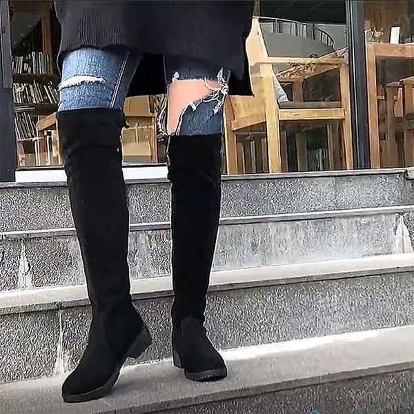 plus size women over the knee boots black knee high booties 2020 woman thigh high boots low heels female shoes botas mujer 8292n #977z 
plus size women over the knee boots black knee high booties 2020 woman thigh high boots low heels female shoes botas mujer 8292n #977z