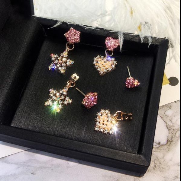 stud south korea's pink love star earrings female fashion temperament personality all-match, Golden;silver
stud south korea's pink love star earrings female fashion temperament personality all-match, Golden;silver