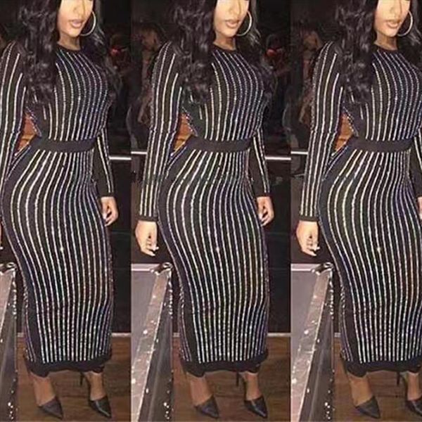 s 3xl excellent quality 2018 barocco runway long sleeve autumn women rhinestone diamond embellished bodycon long dress, Black;gray
s 3xl excellent quality 2018 barocco runway long sleeve autumn women rhinestone diamond embellished bodycon long dress, Black;gray