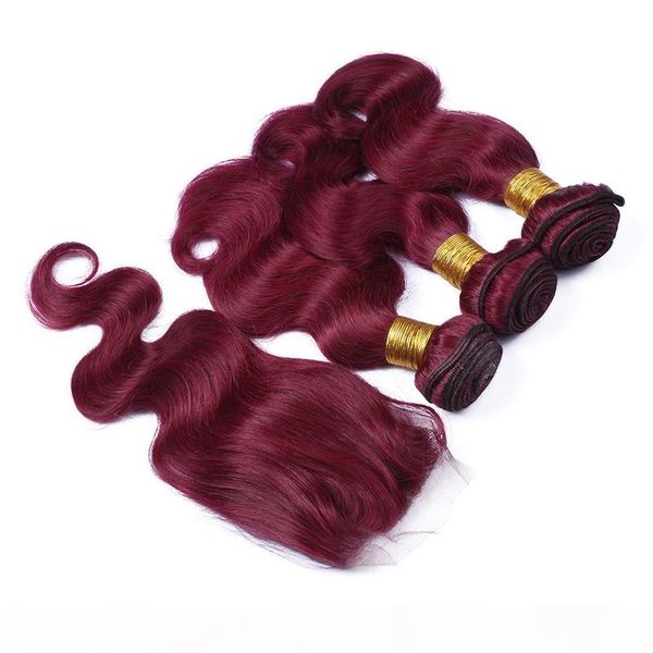 indian virgin burgundy human hair 3bundles with closure 4pcs lot 99j wine red indian human hair weaves with body wave lace closure 4x4, Black
indian virgin burgundy human hair 3bundles with closure 4pcs lot 99j wine red indian human hair weaves with body wave lace closure 4x4, Black