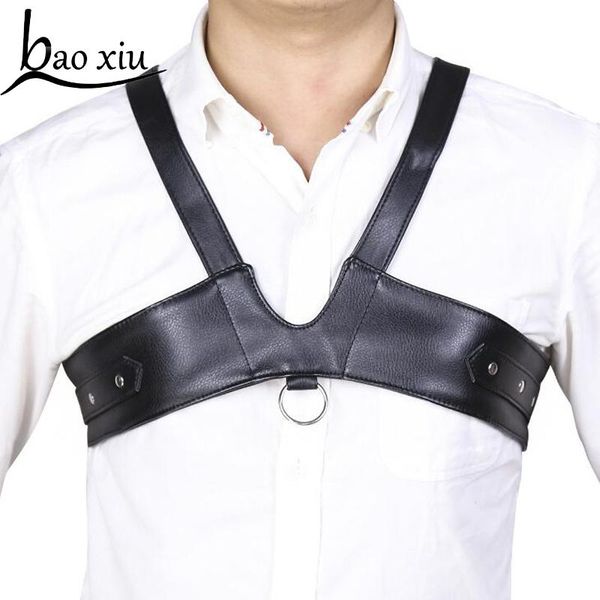 new punk men faux leather adjustable body chest harness body bondage bra belt leather suspenders women straps accessory, Black;brown
new punk men faux leather adjustable body chest harness body bondage bra belt leather suspenders women straps accessory, Black;brown