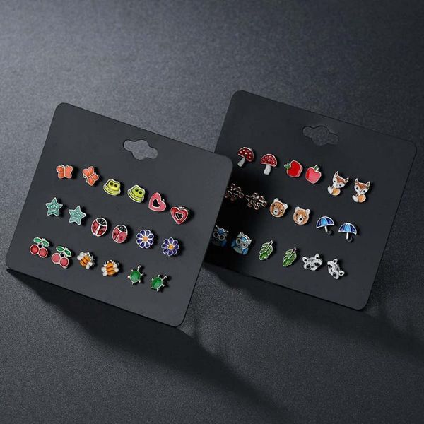 9 pairs/lot cute mini animal fruit frog flower metal stud earrings set for girls women ear jewelry gift, Golden;silver
9 pairs/lot cute mini animal fruit frog flower metal stud earrings set for girls women ear jewelry gift, Golden;silver