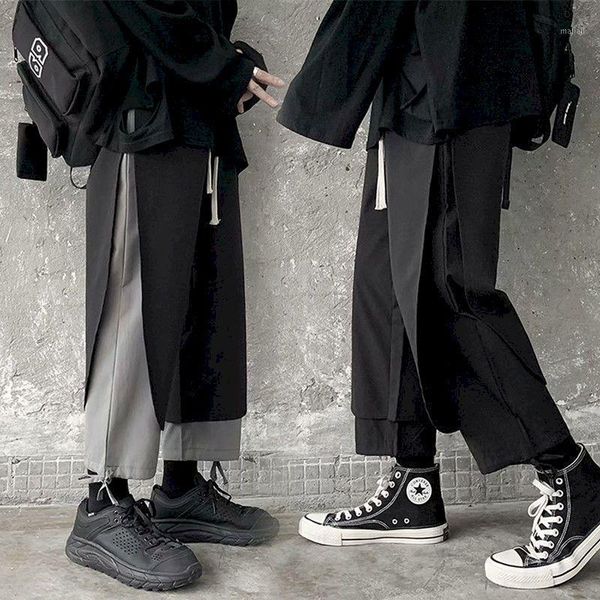 women's pants & capris nine-point women ins personality fake two-piece trousers loose straight drawstring streetwear men1, Black;white
women's pants & capris nine-point women ins personality fake two-piece trousers loose straight drawstring streetwear men1, Black;white