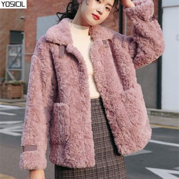 yosicil elegant pink autumn winter female fur high street fashion long sleeve short jacket vintage solid secret button fur 2021, Black
yosicil elegant pink autumn winter female fur high street fashion long sleeve short jacket vintage solid secret button fur 2021, Black