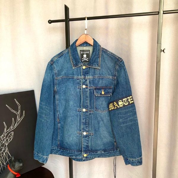 2020ss sleeve label mastermind japan denim jackets men women hiphop mmj skulls patchwork men denim jean jacket coats, Black;brown
2020ss sleeve label mastermind japan denim jackets men women hiphop mmj skulls patchwork men denim jean jacket coats, Black;brown