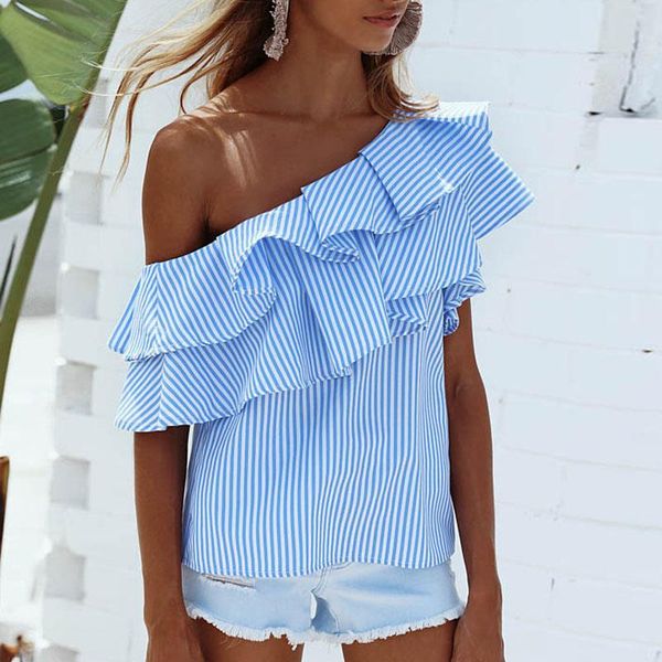new striped women blouses off shoulder ruffles beach summer shirts pink blue kawaii 2021 blusas femininos streetwear gv593, White
new striped women blouses off shoulder ruffles beach summer shirts pink blue kawaii 2021 blusas femininos streetwear gv593, White