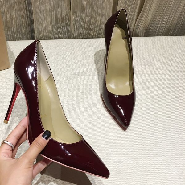 luxury women high heels pumps patent leather pointed toe 8.5cm .5cm stiletto heels wedding dress shoes size 35-42, Black
luxury women high heels pumps patent leather pointed toe 8.5cm .5cm stiletto heels wedding dress shoes size 35-42, Black