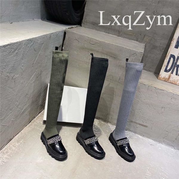 fashionable chain long women boots lady over knee boots real leather upper stretch boot tube slimming long lange stiefel, Black
fashionable chain long women boots lady over knee boots real leather upper stretch boot tube slimming long lange stiefel, Black
