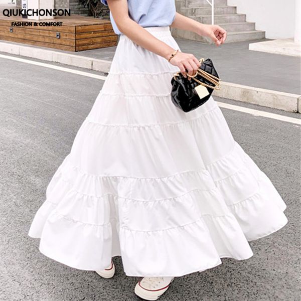 skirts qiukichonson summer high waist a-line ruffle white black long womens maxi skirt chiffon rokjes
skirts qiukichonson summer high waist a-line ruffle white black long womens maxi skirt chiffon rokjes