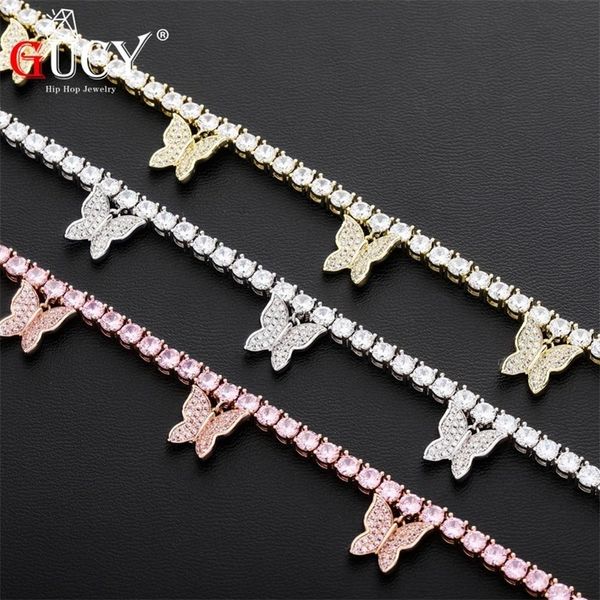 gucy butterflys pendants 4mm tennis chain choker necklace iced out cubic zircon bling hip hop charm jewelry for men women 201013, Silver
gucy butterflys pendants 4mm tennis chain choker necklace iced out cubic zircon bling hip hop charm jewelry for men women 201013, Silver