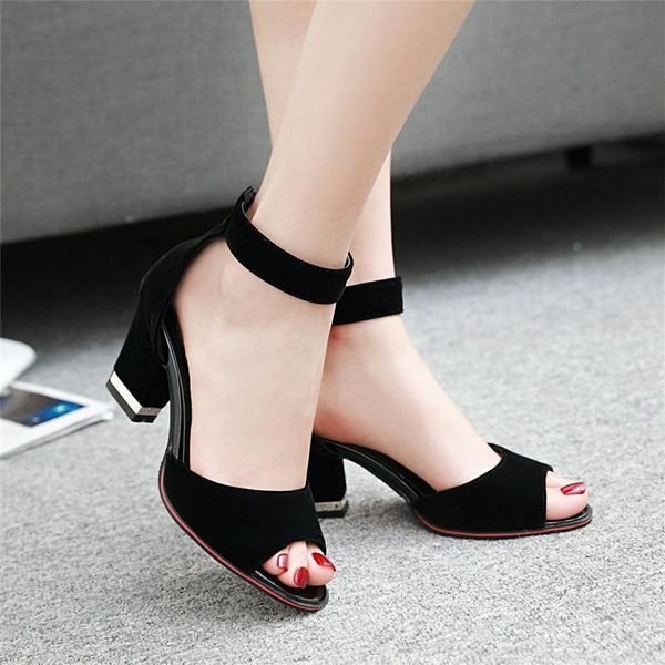 sandals high female pump fashion buckle strap soft synthetic leather thick heel solid party women pumps, Black
sandals high female pump fashion buckle strap soft synthetic leather thick heel solid party women pumps, Black