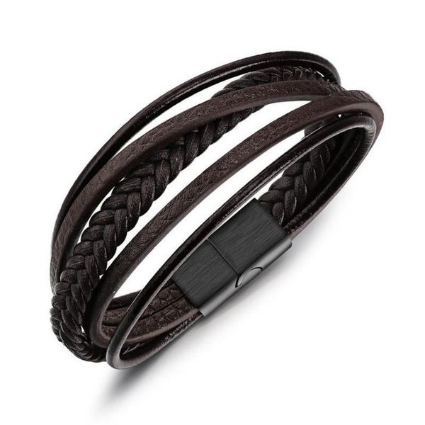 classic fashion men's alloy hand-woven multi-layer leather braided bracelet, Black
classic fashion men's alloy hand-woven multi-layer leather braided bracelet, Black